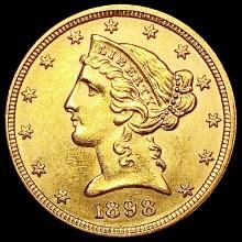 1898 $5 Gold Half Eagle UNCIRCULATED