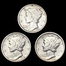 1918-1924 Varied Date Mercury Dimes [3 Coins] HIGH