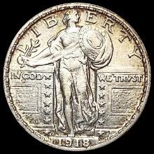 1918-D FH Standing Liberty Quarter CHOICE AU