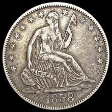 1858 Seated Liberty Half Dollar NEARLY UNCIRCULATE