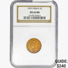 1909 Indian Head Cent NGC MS63 RB
