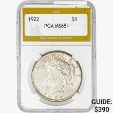 1922 Silver Peace Dollar PGA MS65+