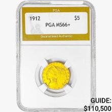 1912 $5 Gold Half Eagle PGA MS66+