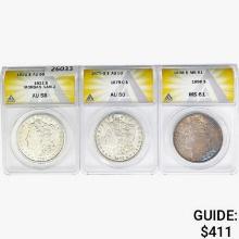 1879-1921 [3] Morgan Silver Dollar ANACS AU/MS