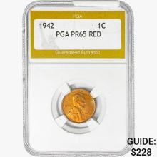 1942 Wheat Cent PGA PR65 RED