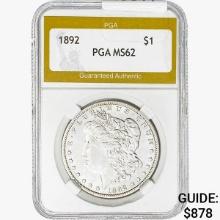 1892 Morgan Silver Dollar PGA MS62