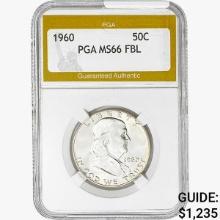 1960 Franklin Half Dollar PGA MS66 FBL