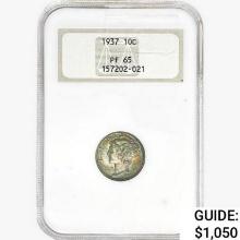 1937 Mercury Silver Dime NGC PF65