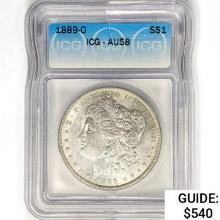 1889-O Morgan Silver Dollar ICG AU58