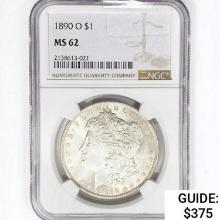 1890-O Morgan Silver Dollar NGC MS62