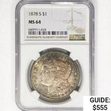 1878-S Morgan Silver Dollar NGC MS64