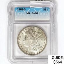 1888-S Morgan Silver Dollar ICG AU55