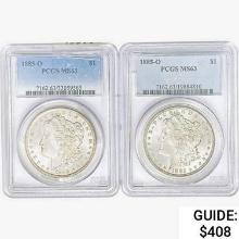 [2] 1885-O Morgan Silver Dollars PCGS/NGC MS63