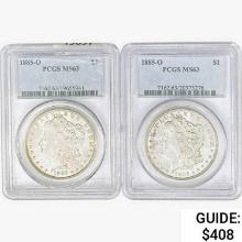 [2] 1885-O Morgan Silver Dollars PCGS/NGC MS63