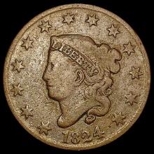 1824 Coronet Head Cent NICELY CIRCULATED