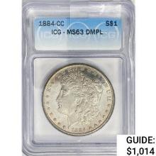 1884-CC Morgan Silver Dollar ICG MS63 DMPL