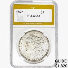 1892 Morgan Silver Dollar PGA MS64