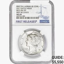 2017 $25 Pd Eagle NGC MS69 High Relief