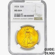 1924 $20 Gold Double Eagle NGC MS66+