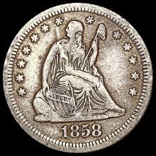 1858-S Seated Liberty Quarter LIGHTLY CIRCULATED