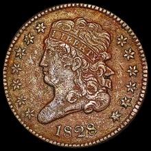 1828 13 Stars Classic Head Half Cent LIGHTLY CIRCULATED