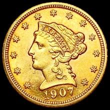 1907 $2.50 Gold Quarter Eagle CHOICE BU