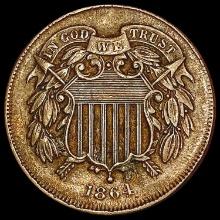 1864 Two Cent Piece CLOSELY UNCIRCULATED