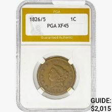 1826/5 Coronet Head Large Cent PGA XF45