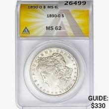 1890-O Morgan Silver Dollar ANACS MS62