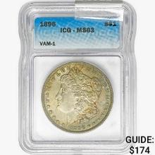 1896 Morgan Silver Dollar ICG MS63 VAM-1