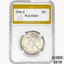 1946-D Walking Liberty Half Dollar PGA MS66+