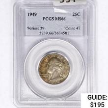 1949 Washington Silver Quarter PCGS MS66