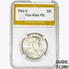 1962-D Franklin Half Dollar PGA MS66 FBL