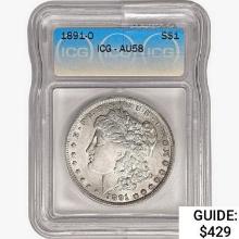 1891-O Morgan Silver Dollar ICG AU58