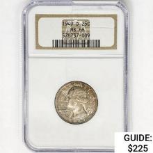 1949-D Washington Silver Quarter NGC MS66