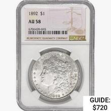 1892 Morgan Silver Dollar NGC AU58