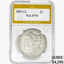 1893-CC Morgan Silver Dollar PGA XF45