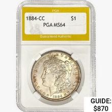 1884-CC Morgan Silver Dollar PGA MS64
