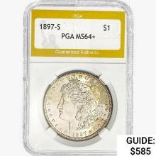 1897-S Morgan Silver Dollar PGA MS64+