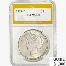 1927-D Silver Peace Dollar PGA MS63+