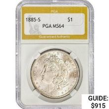 1885-S Morgan Silver Dollar PGA MS64