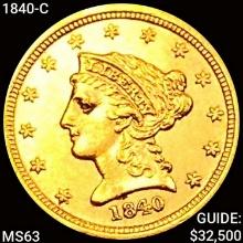 1840-C $2.50 Gold Quarter Eagle CHOICE BU