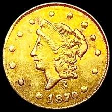 1870 Round California Gold Half Dollar LIGHTLY CIRCULATED
