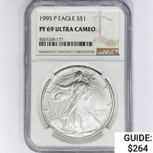 1993-P American Silver Eagle NGC PF69 UC