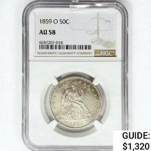 1859-O Seated Liberty Half Dollar NGC AU58