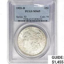 1921-D Morgan Silver Dollar PCGS MS65