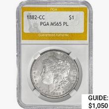 1882-CC Morgan Silver Dollar PGA MS65 PL