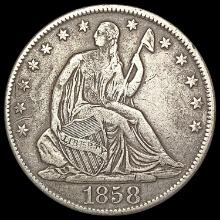 1858-O Seated Liberty Half Dollar LIGHTLY CIRCULATED