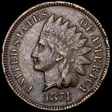 1874 Indian Head Cent NEARLY UNCIRCULATED