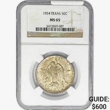 1934 Texas Half Dollar NGC MS65